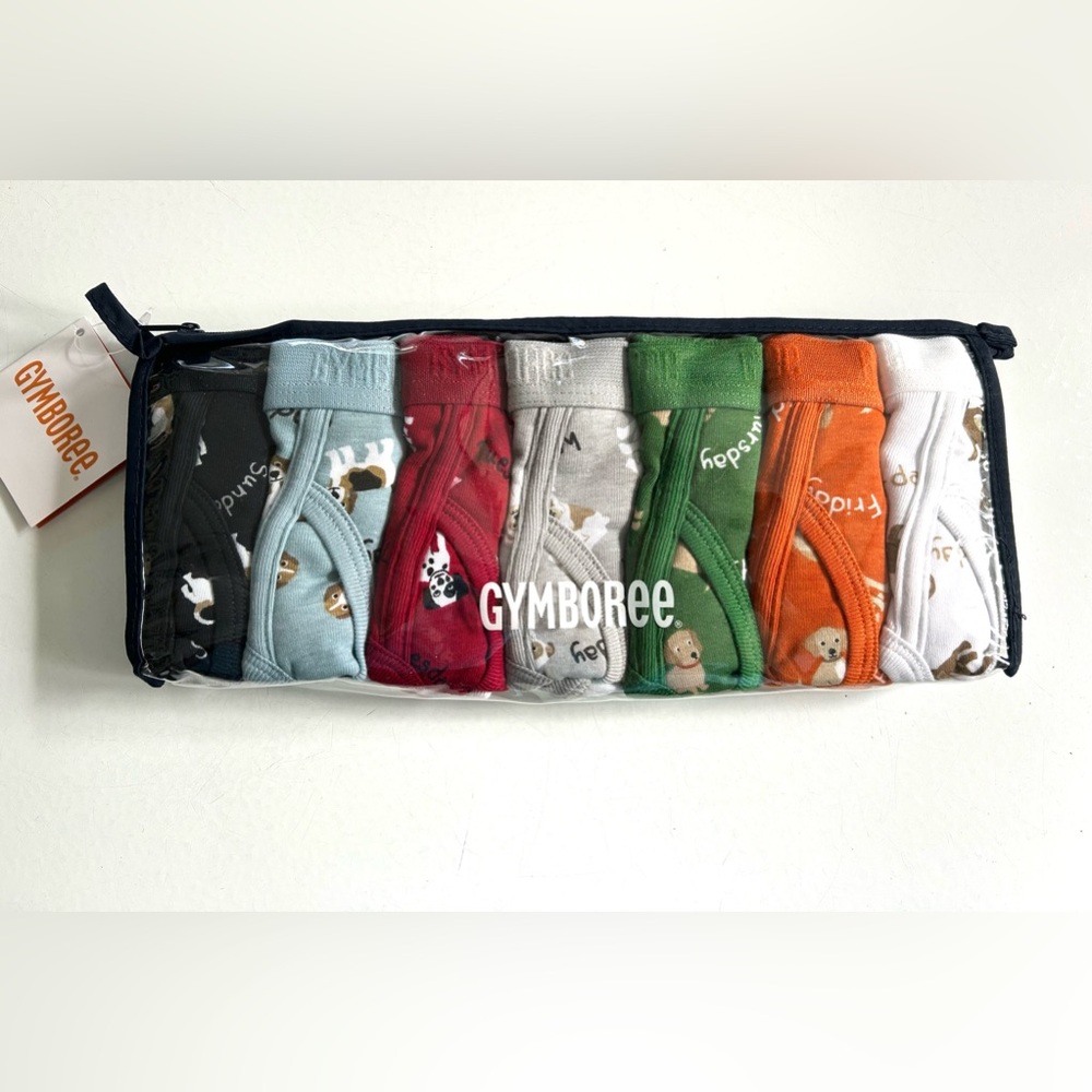 GYMBOREE Boys Underwear DAYS OF WEEK Briefs DOGS Set/7 Cotton NWT